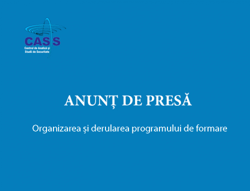 Anunț de presă – Organizarea și derularea programului de formare