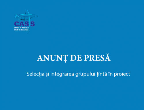 Anunț de presă – Selecția și integrarea grupului țintă în proiect